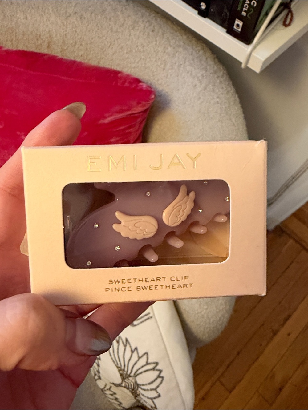 Emi Jay Pastel Purple Sweetheart Hair Clip with Wing Accents